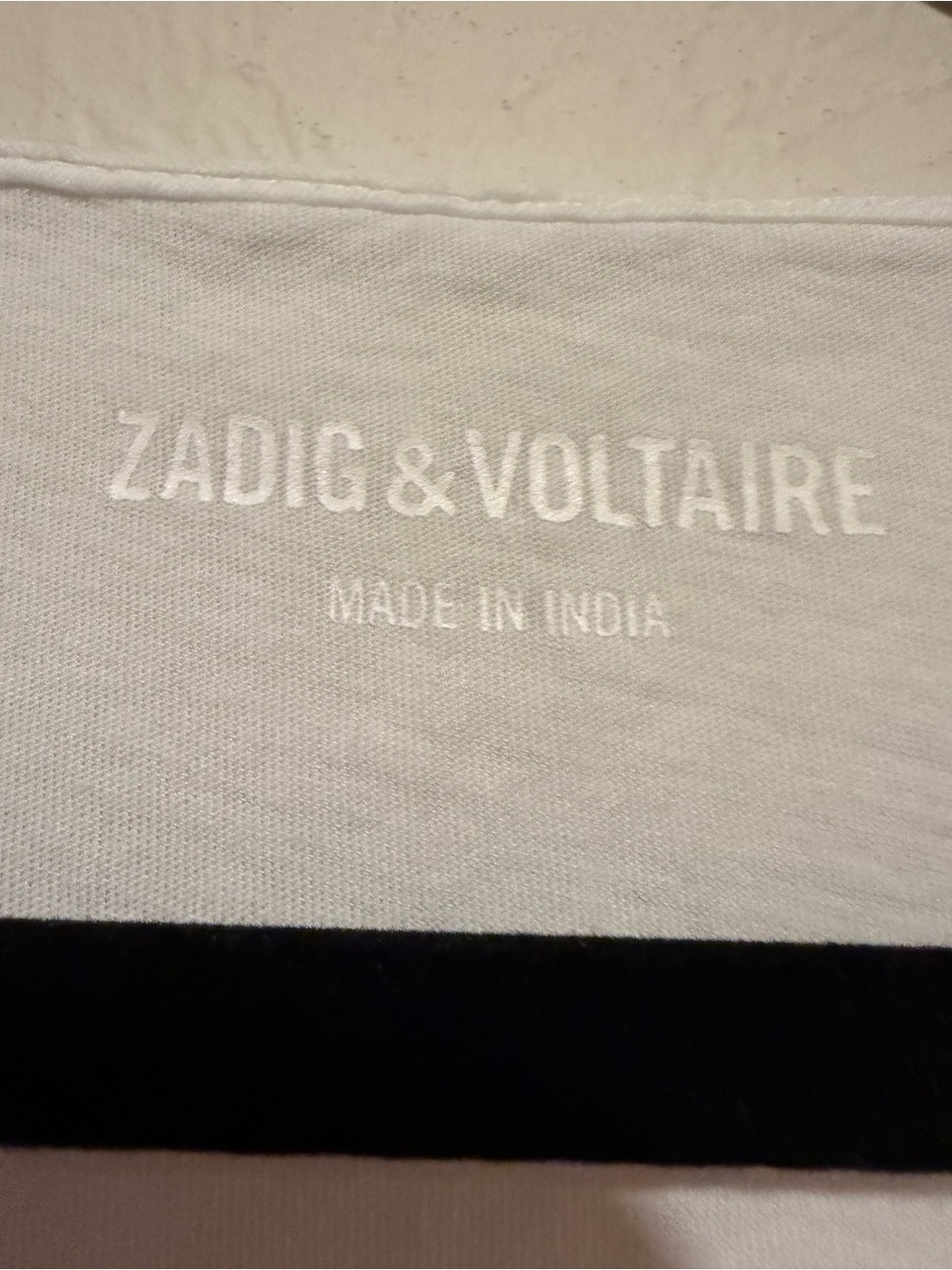 Zadig & Voltaire White V-Neck Tee with Gold & Silver Graphic - Picture 4 of 5